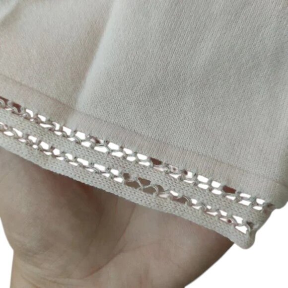 Nygard Collection Pink Lace Trim Button Front Short Sleeve Blouse Women’s L - Picture 5 of 7